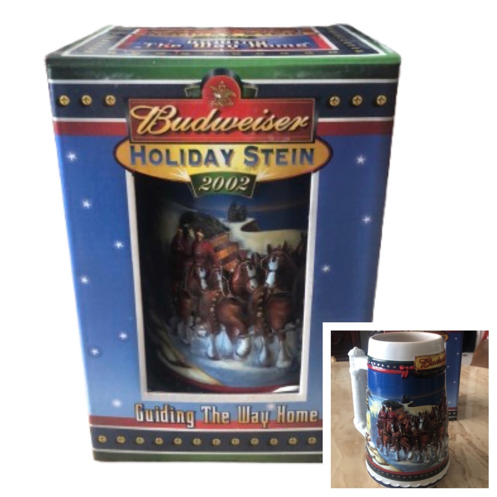 BUDWEISER HOLIDAY STEIN 2002 • GUIDING THE WAY HOME • NWT